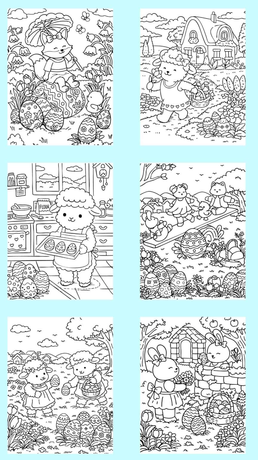 Cute & Cozy Easter Coloring Pages for Kids - The Artisan Life