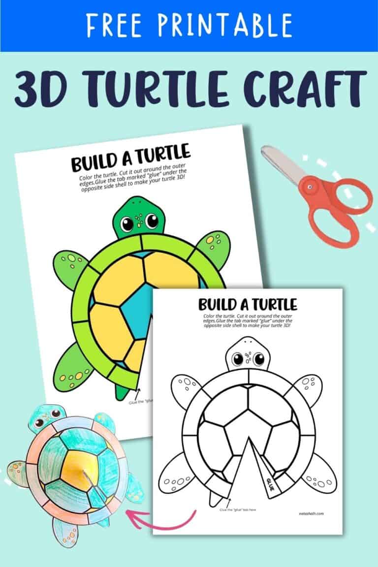 Free Printable Build a Turtle Craft - The Artisan Life