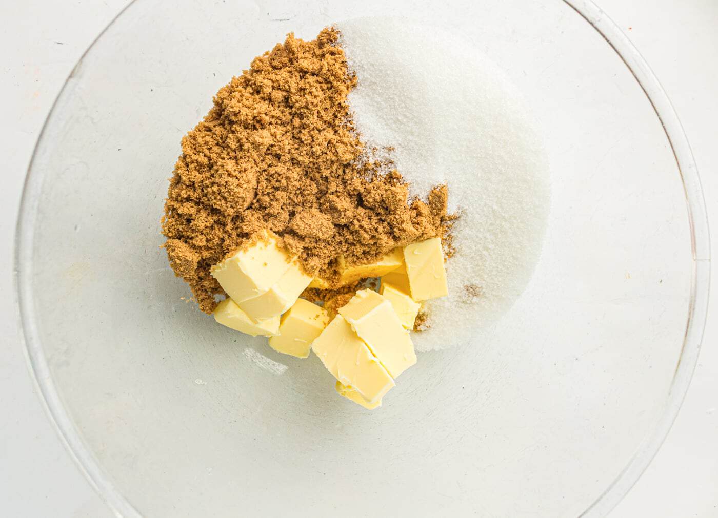 sugar and butter in a bowl