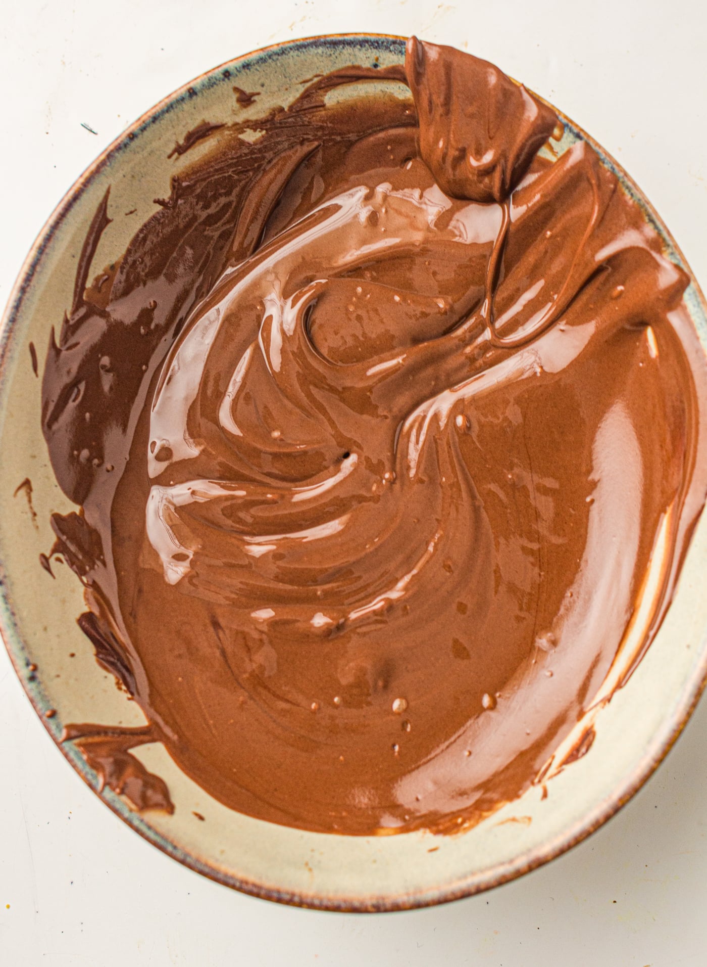 melted chocolate chips in a bowl