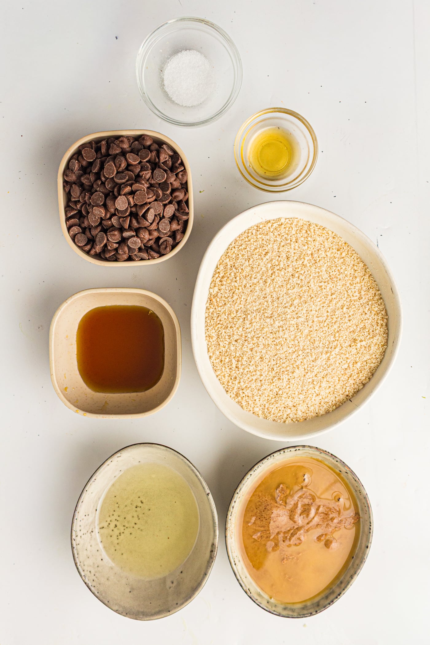ingredients for homemade healthy gluten free twix bars