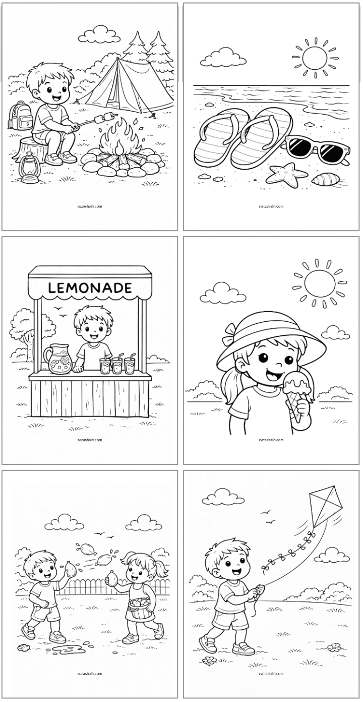 Free Printable Summer Fun Coloring Pages - The Artisan Life