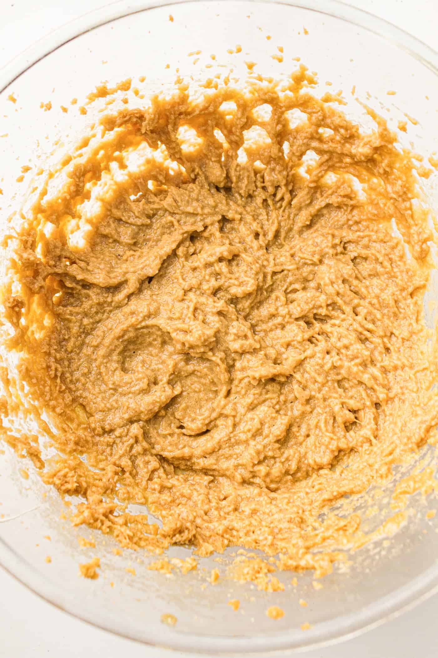 eggs creamed together with butter and sugar