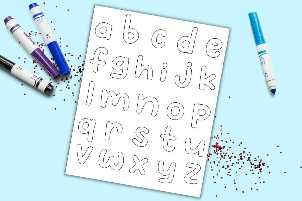 lowercase bubble letters to color