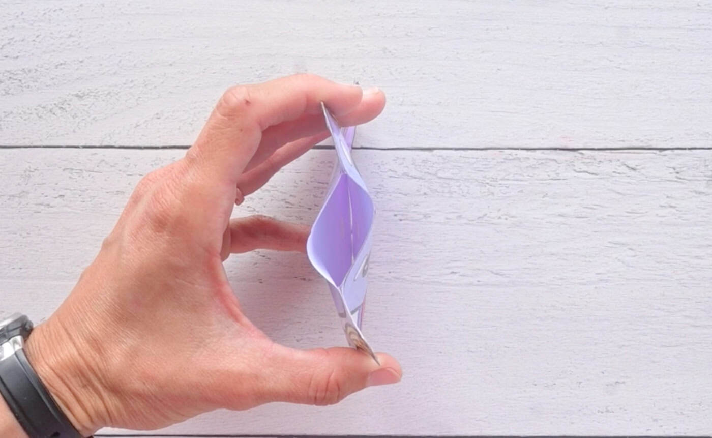 gap in a diy paper squishy for stuffing