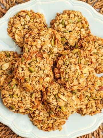 a plate filled with gluten free granola cookies