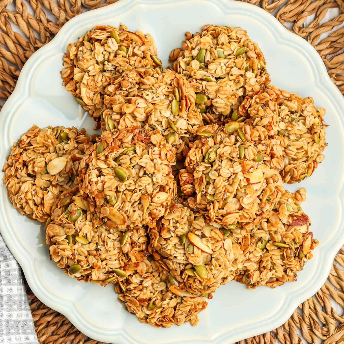 a plate filled with gluten free granola cookies