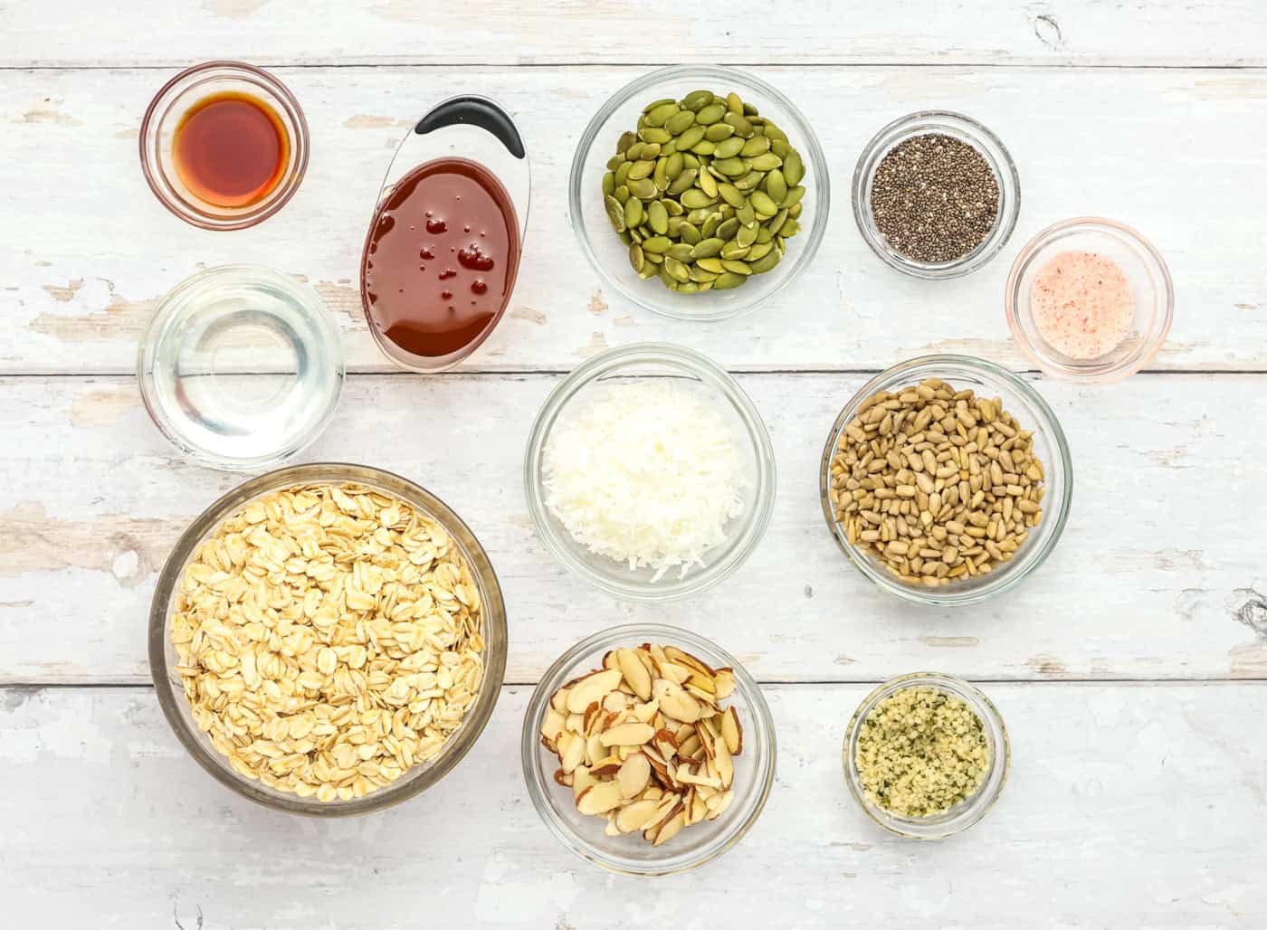 a top down photo of ingredients for gluten free granola cookies