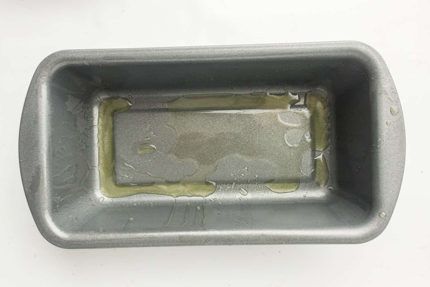 an oiled bread loaf pan