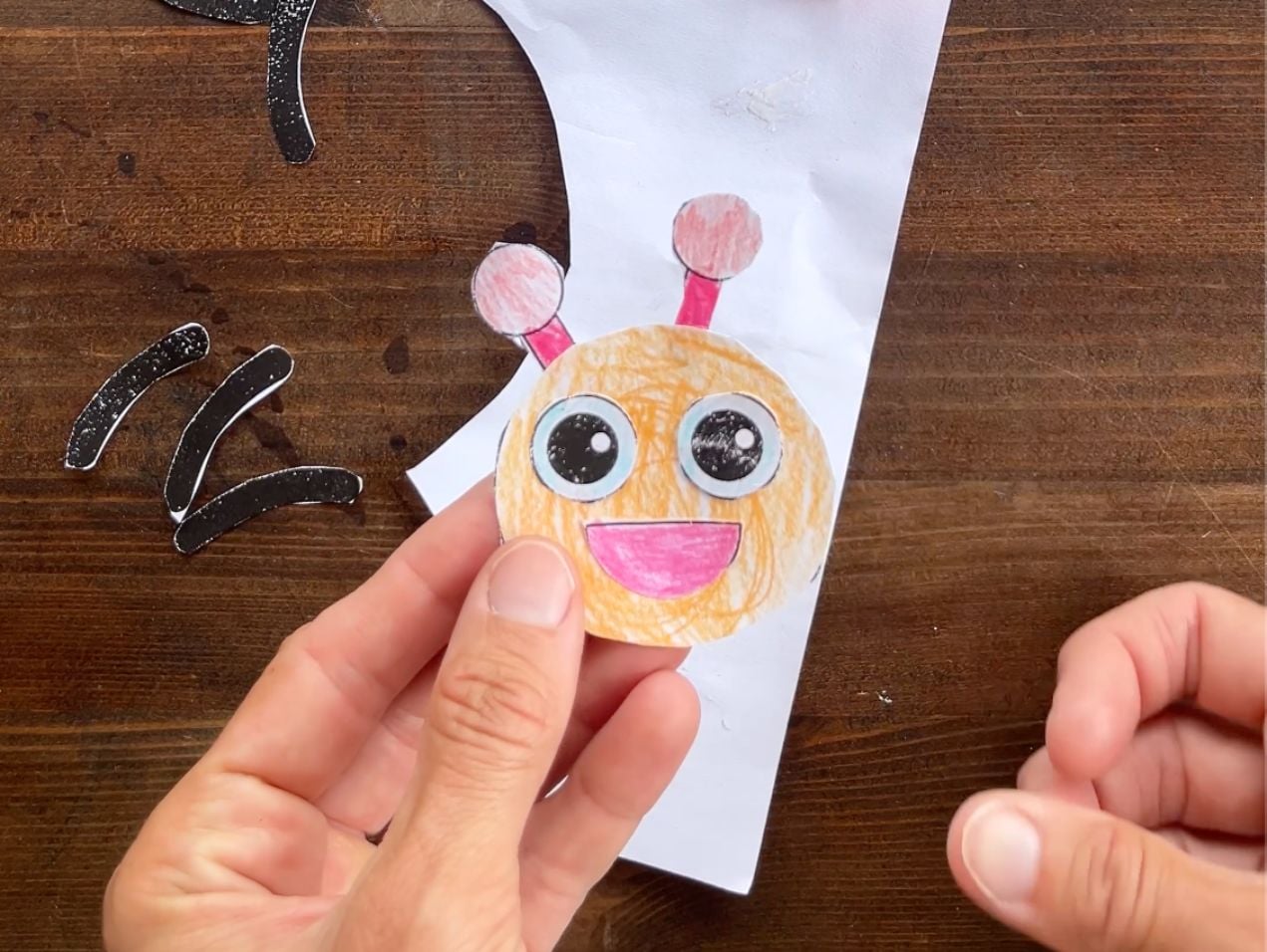 completed ladybug paper craft face