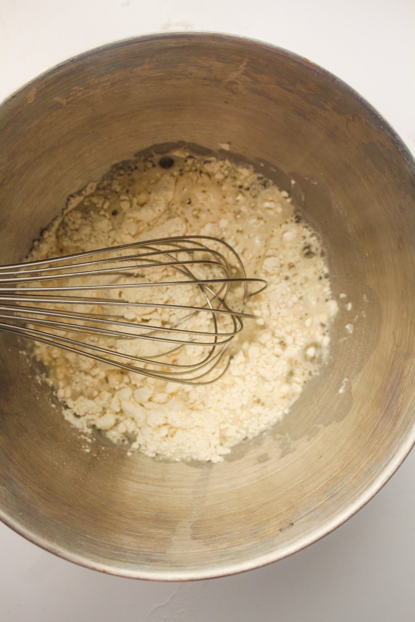 whisking ingredients for DIY puffy sidewalk paint