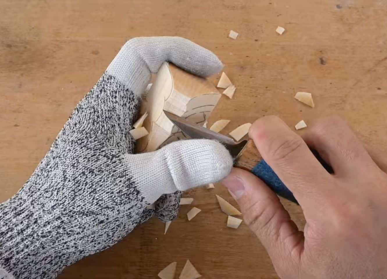 roughing out a mrs claus wood carving