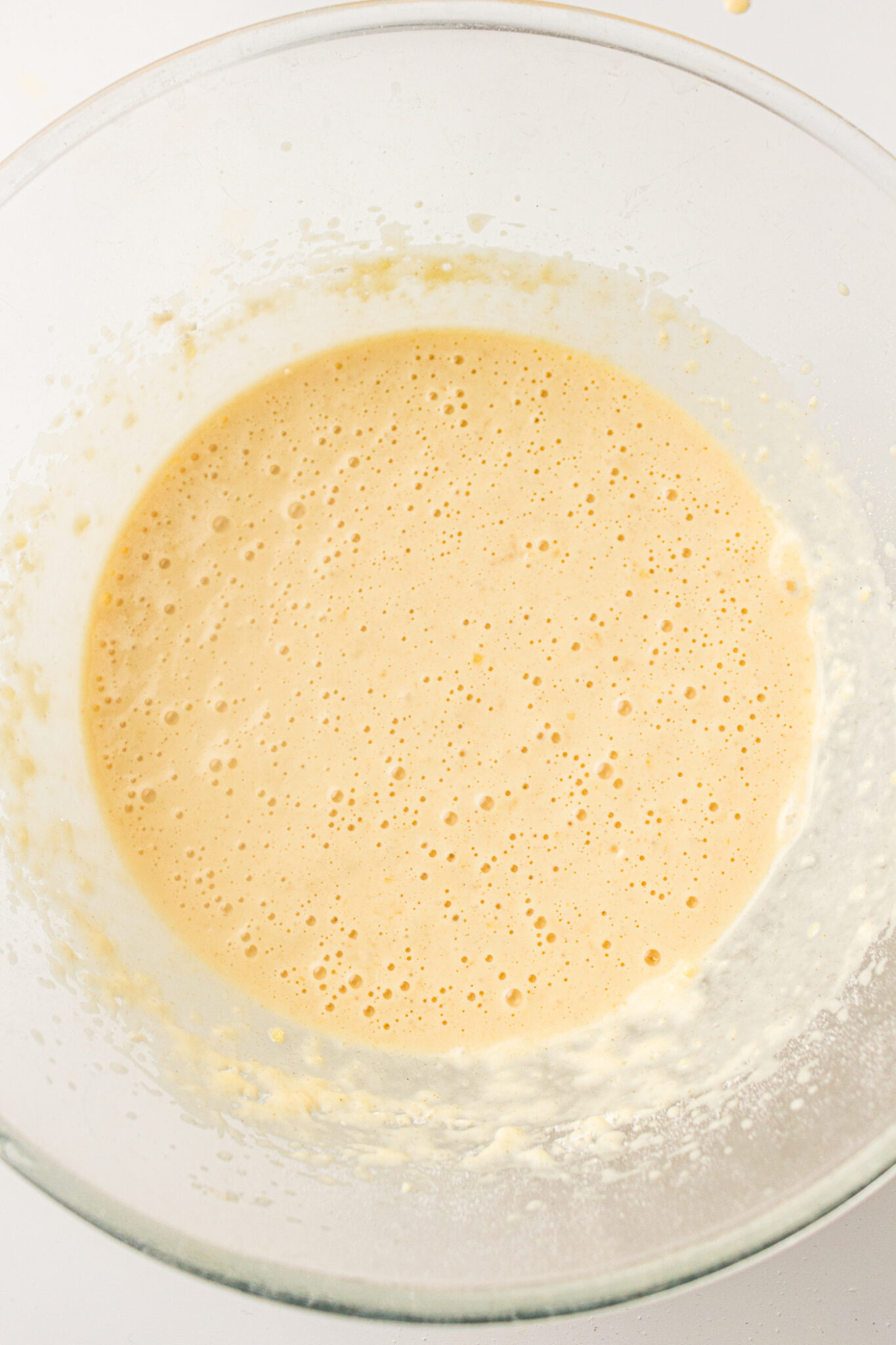 mixed ingredients for sourdough discard pancakes