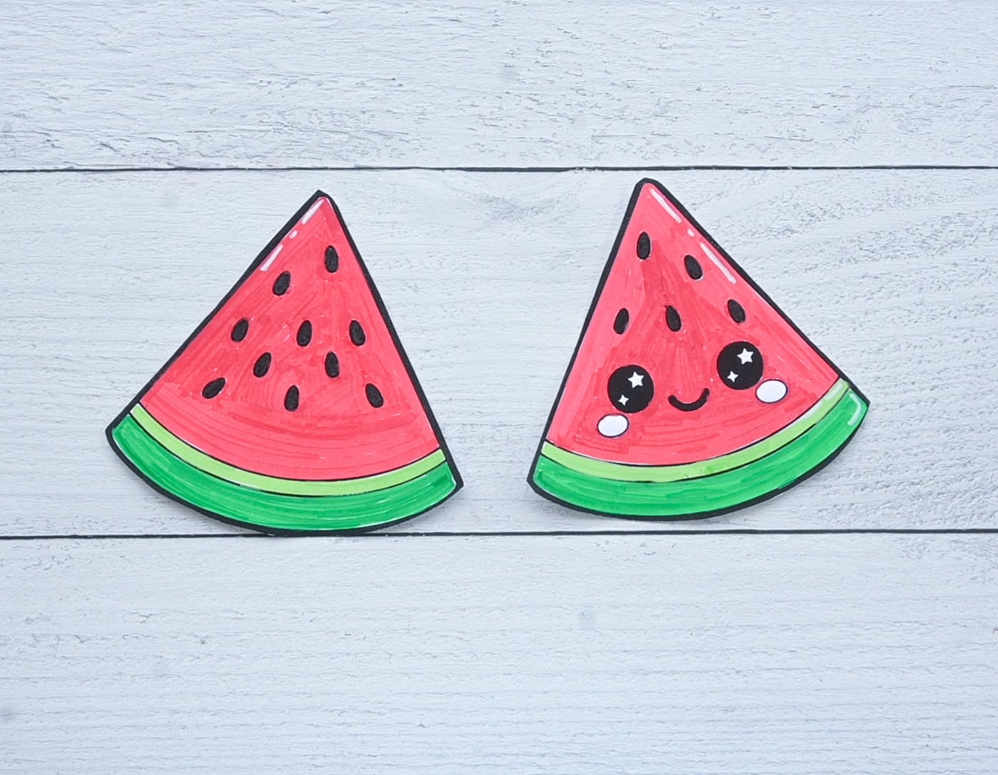 cut out templates for a paper squishy watermelon