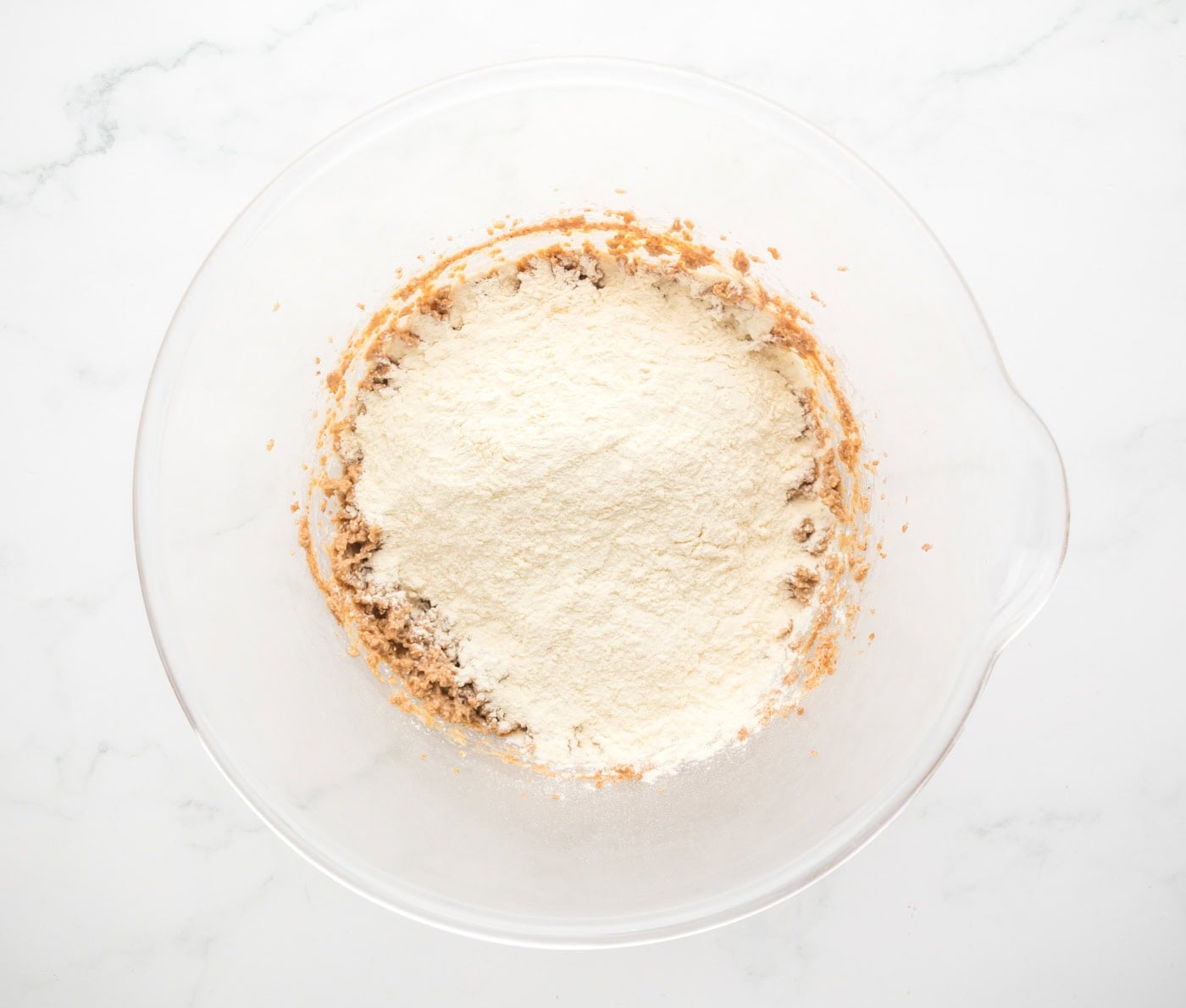 mixing in flour for dairy free healthy snickers bars