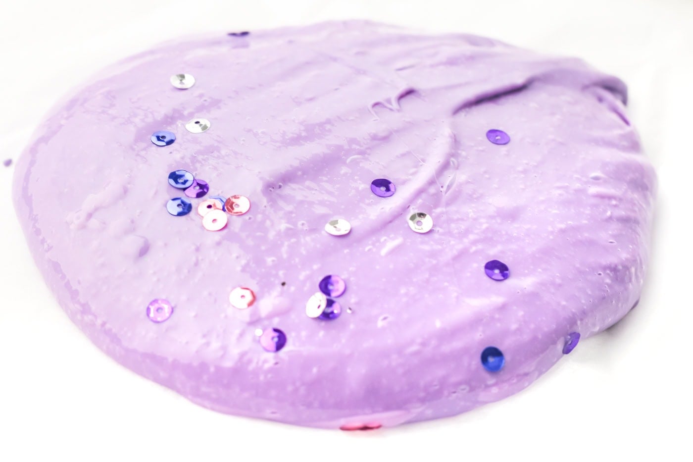 purple sequins on a blob of DIY same