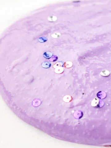 purple sensory slime with sequins