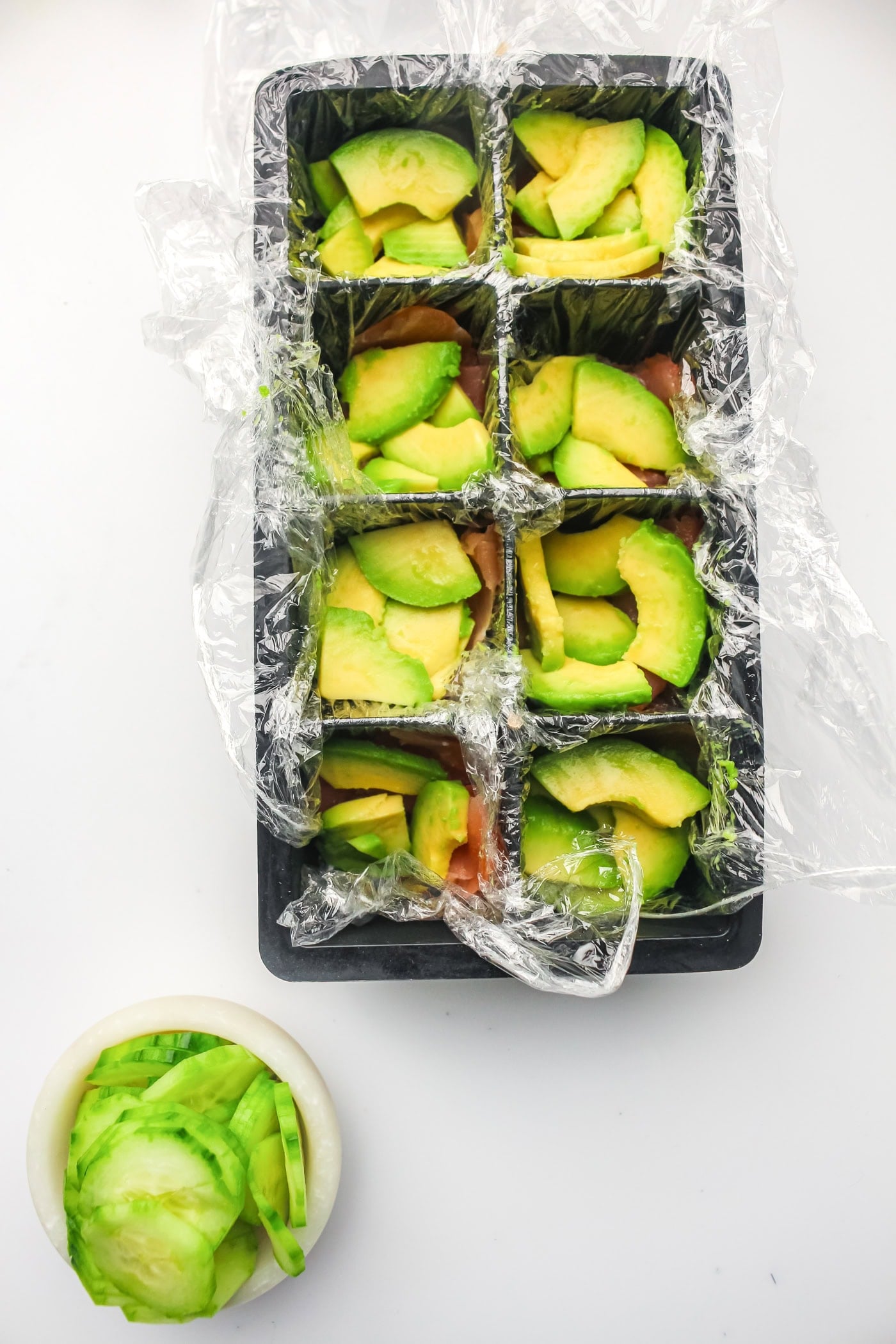 cucumbers for ice cube tray sushi salmon rolls