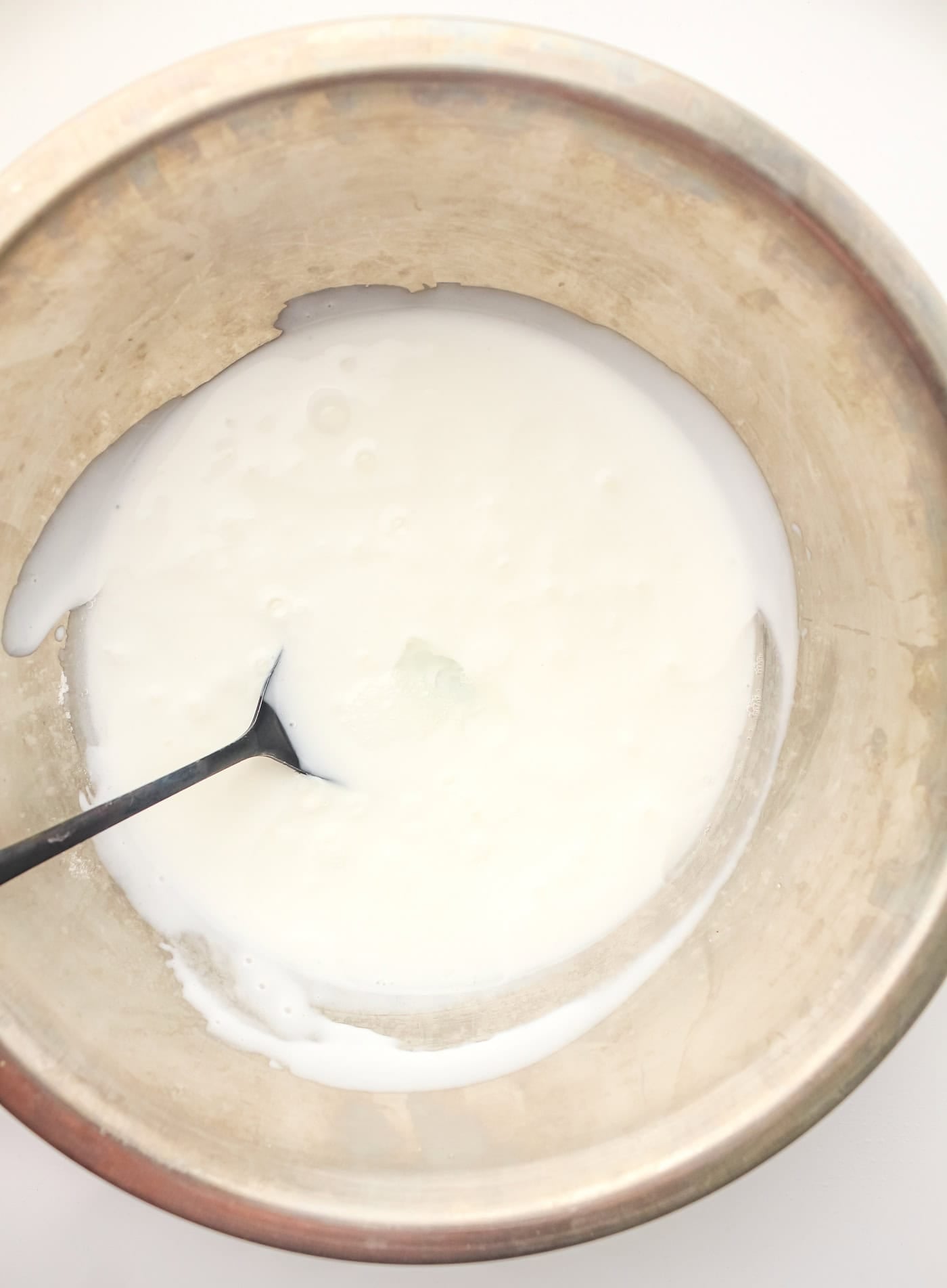 mixing ingredients for DIY sensory slime