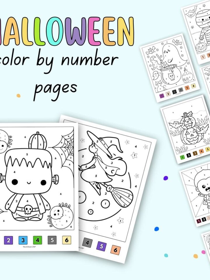 Free Printable Halloween Color by Number Pages - The Artisan Life