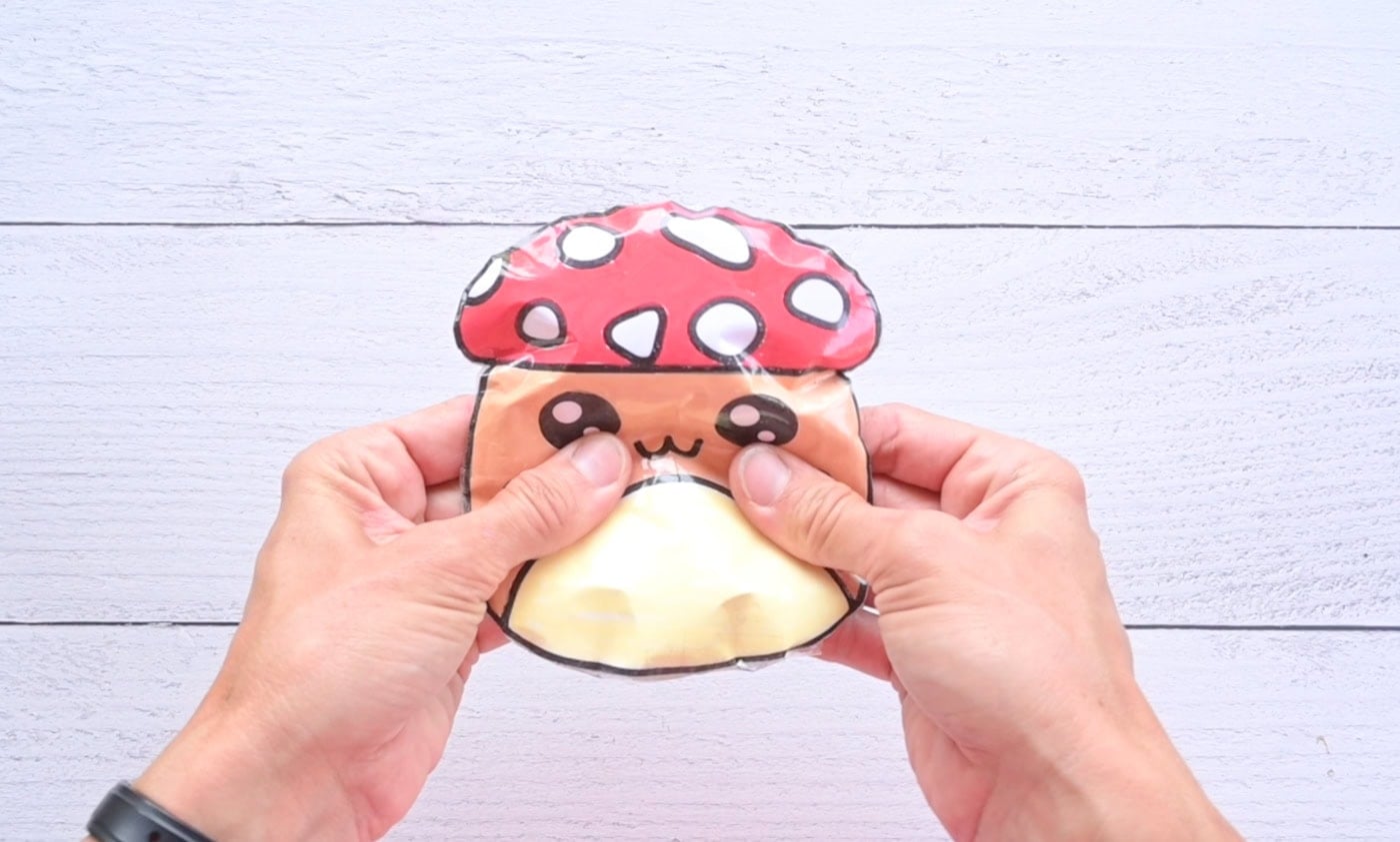 squishing a mushroom paper squishy