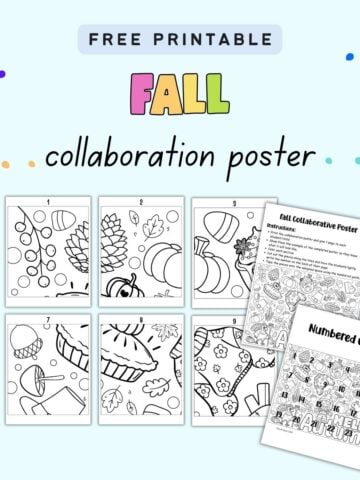 test "free printable fall collaboration poster" with a preview of collaborative poster pages
