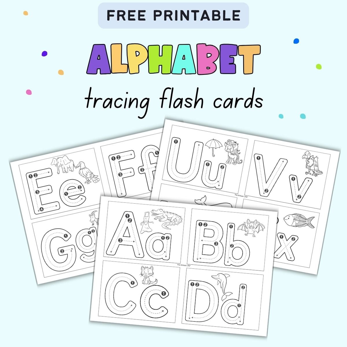 text "free printable alphabet tracing flash cards"