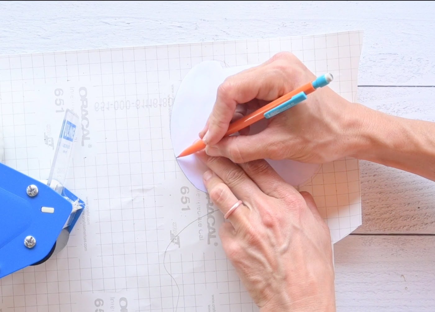 tracing contact paper for making a mushroom paper squishy