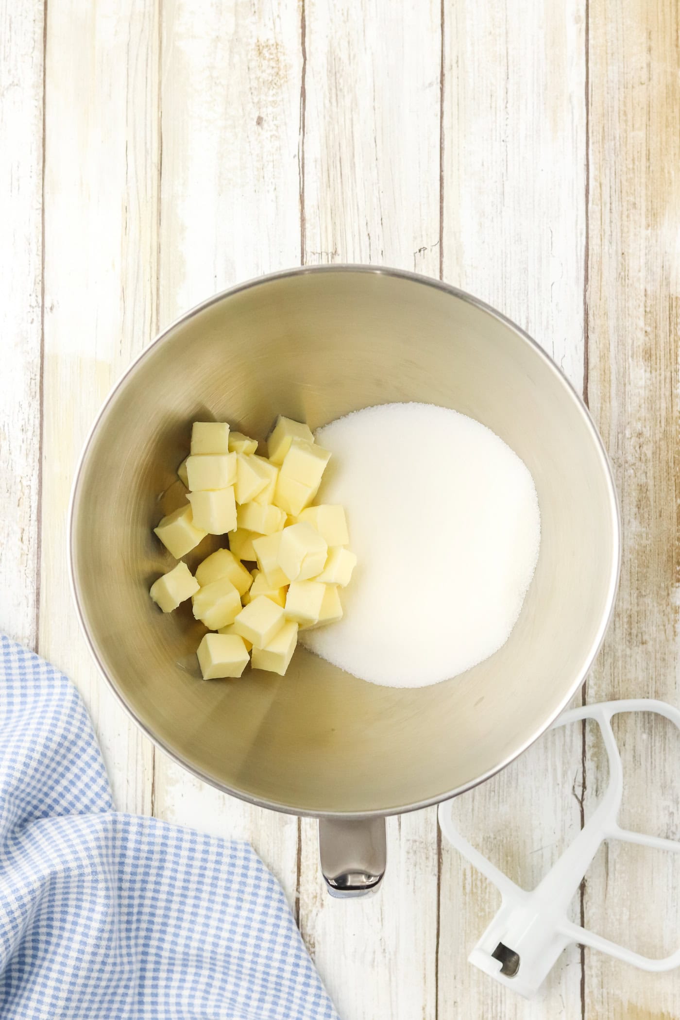creaming butter and sugar for sugar cookies