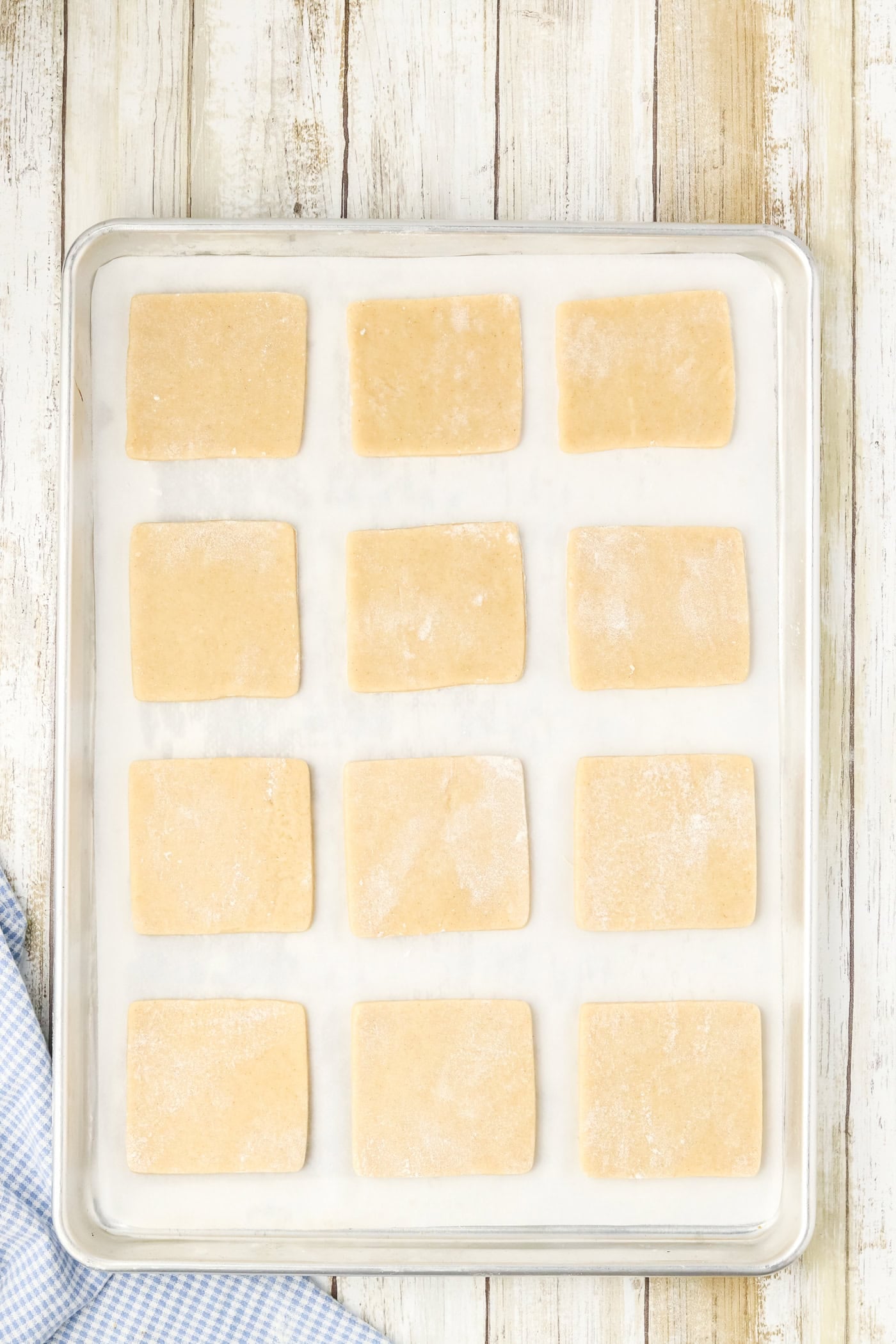 unbaked square cookies for chalkboard sugar cookies