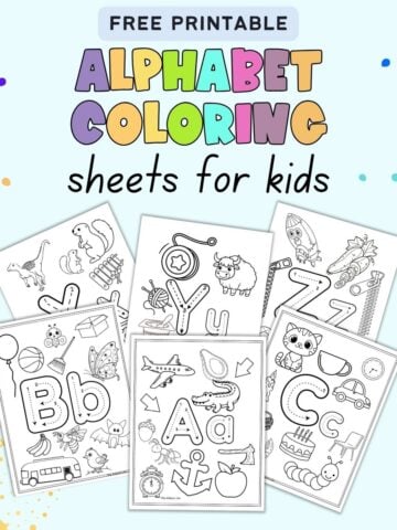 text "free printable alphabet coloring sheets for kids"
